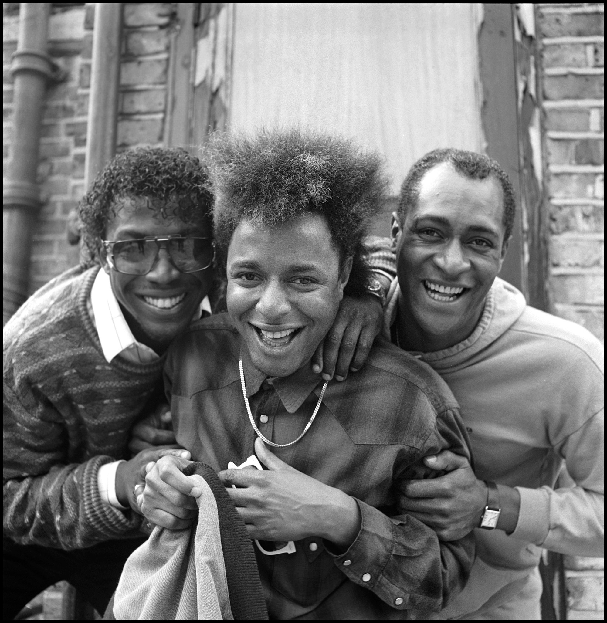 Imagination. Left to right: Ashley Ingram, Leee John, and Errol Kennedy in Soho, London, May 1984. Photo by David Corio/Redferns.